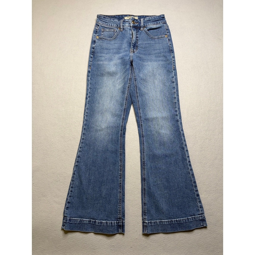 Rock & Roll Denim Trouser Women 27 Blue High Rise Flare Leg Western Jeans